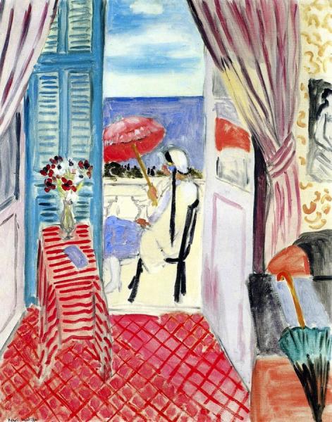 Woman With A Red Umbrella, Seated In Profile by Henri Matisse