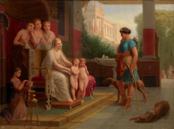 Two Boys Presented To Diana With The Three Graces Beyond by Henri Pierre Picou Oil Painting Reproductions