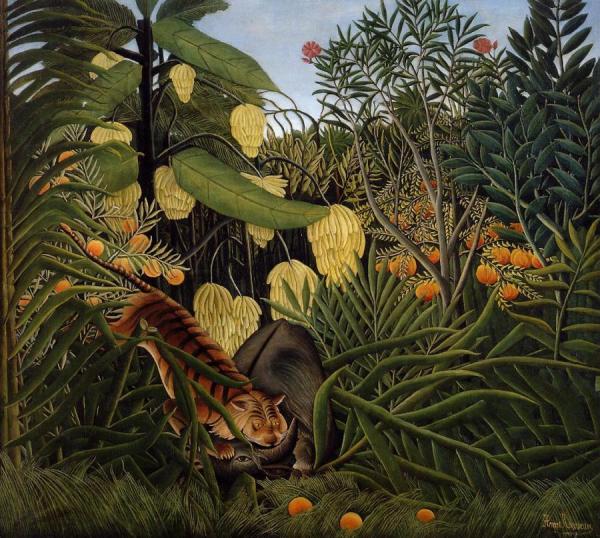 Fight Between A Tiger And A Buffalo by Henri Rousseau