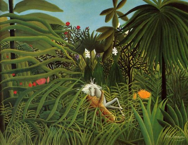 Horse Attacked By A Jaguar by Henri Rousseau