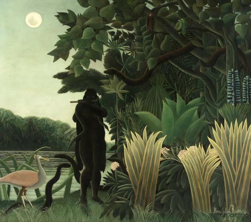 La Charmeuse De Serpents by Henri Rousseau