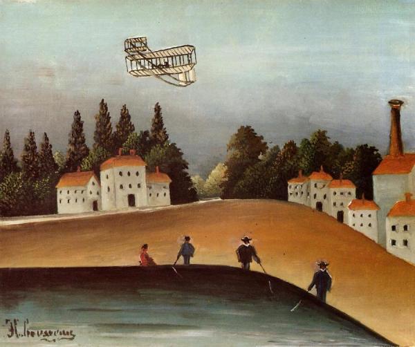 The Fishermen And The Biplane by Henri Rousseau