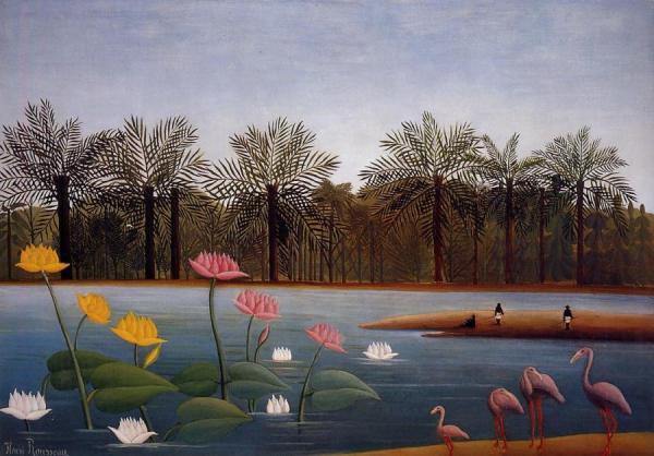The Flamingos by Henri Rousseau