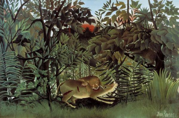 The Hungry Lion Throws Itself On The Antelope,1905 by Henri Rousseau