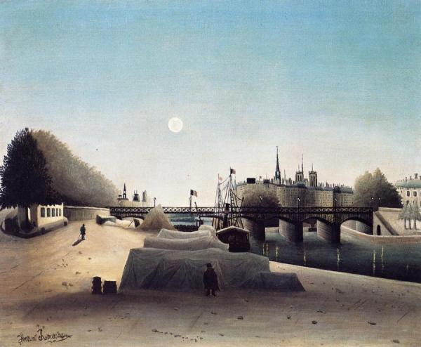 View Of Ile Saint-louis, Near Port Saint-nicolas, Evening by Henri Rousseau