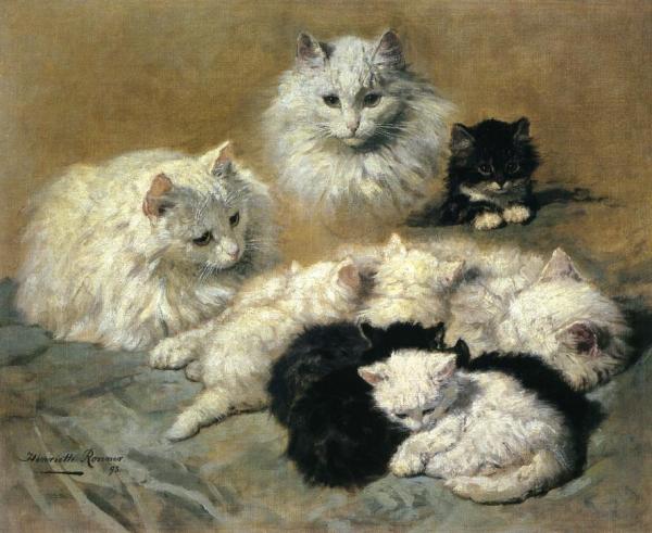 Henriette Ronner-knip Cats And Kittens