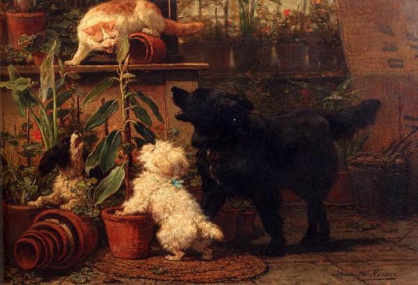 Henriette Ronner-knip In The Greenhouse