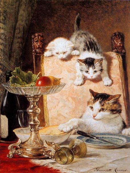 Les Ameurs De Fromage by Henriette Ronner-knip