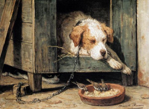 Les Parasites by Henriette Ronner-knip