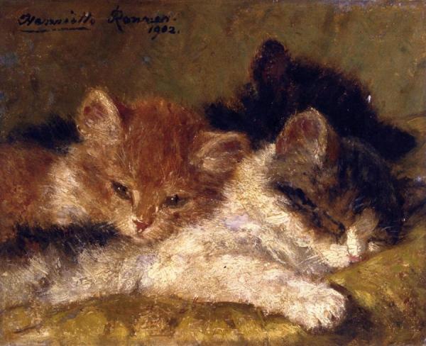 Henriette Ronner-knip The Sleeping Kittens