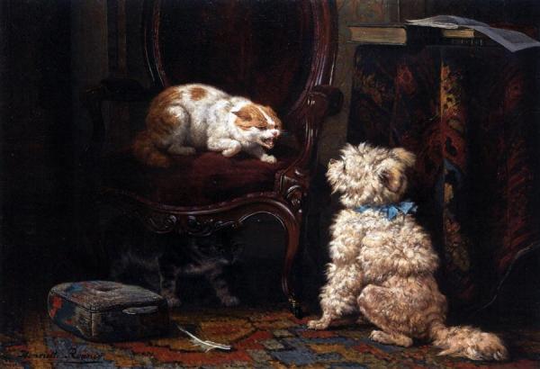 Henriette Ronner-knip The Uninvited Guest
