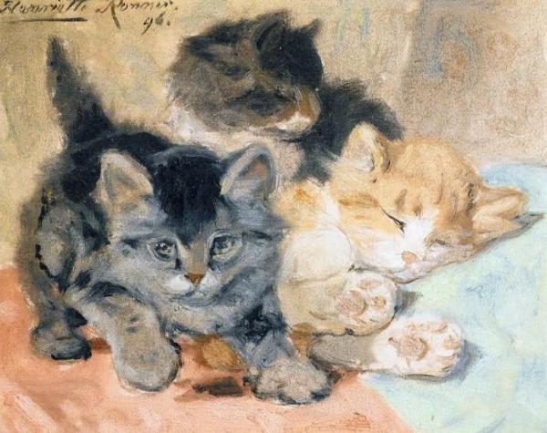 Three Kittens by Henriette Ronner-knip