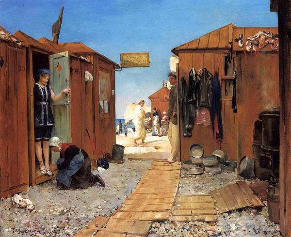 Beach At Etretat by Henry Bacon