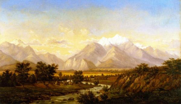 Estes Park, Colorado Landscape With Ute Indian Envampment by Henry Chapman Ford