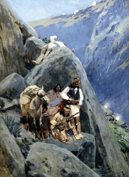 Apache Indians In The Mountains by Henry F. Farny
