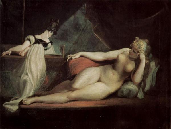 Reclining Nude And Piano Teacher by Henry Fuseli