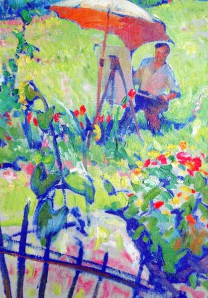 A Student (august Biehl) At Work by Henry G. Keller