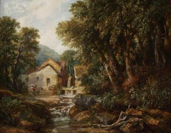 A Mill At Rowsley, Derbyshire by Henry Harris Lines