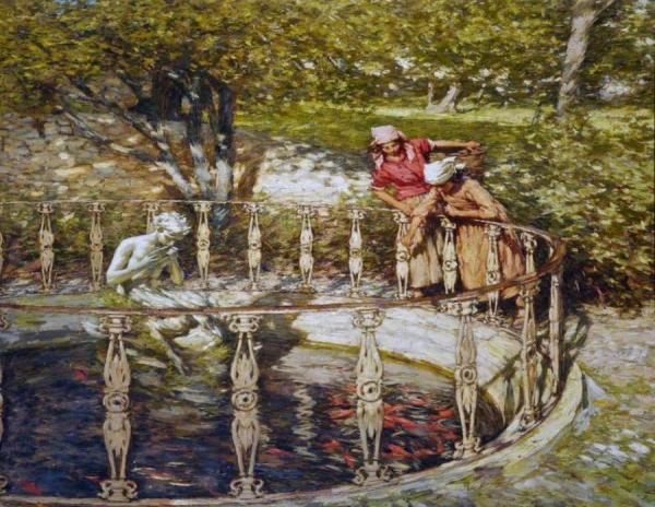 An Old Italian Garden by Henry Herbert La Thangue Oil Painting Reproductions