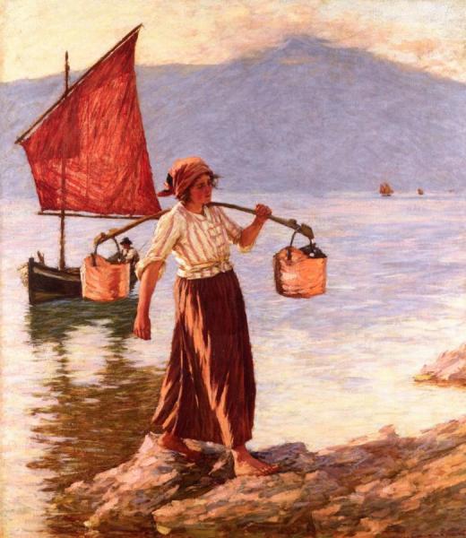 Fetching Water From Lake Garda by Henry Herbert La Thangue