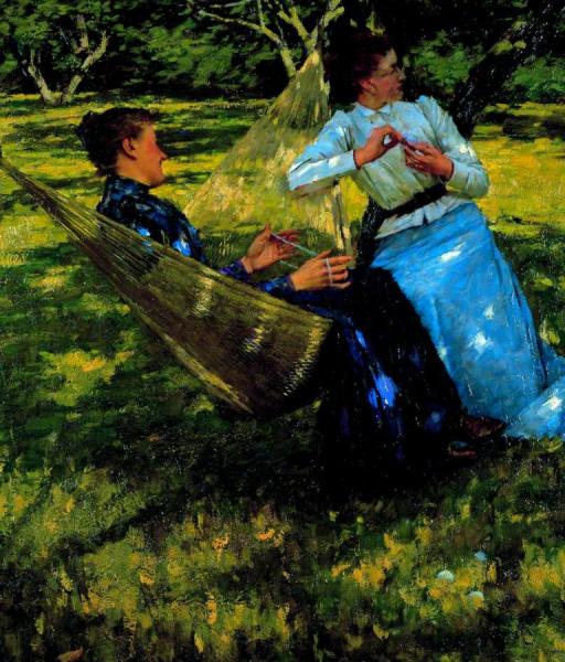 In The Orchard by Henry Herbert La Thangue