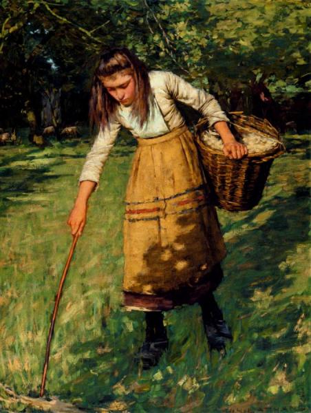 The Wool Gatherer by Henry Herbert La Thangue