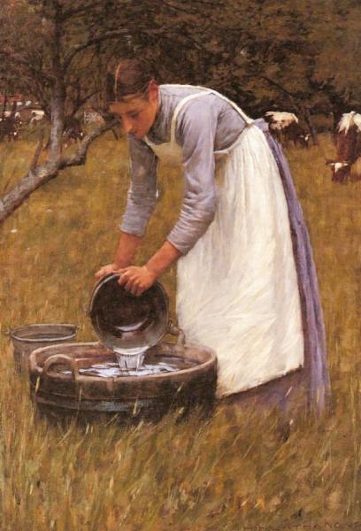 Watering The Cows by Henry Herbert La Thangue