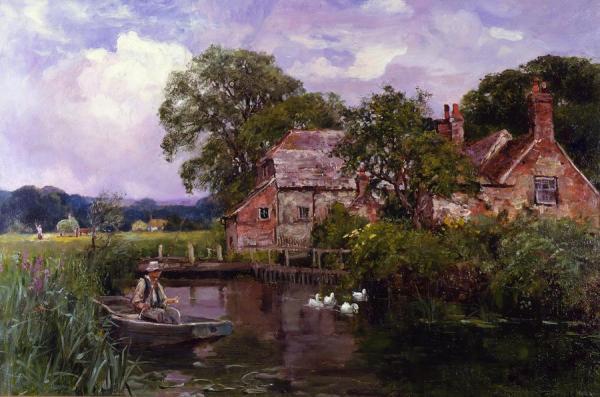 Fishing On A Quiet Backwater by Henry John Yeend King