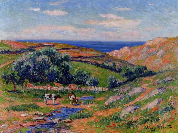 A Valley In Sadaine, The Bay Of Douarnenez by Henry Moret Oil Painting Reproductions