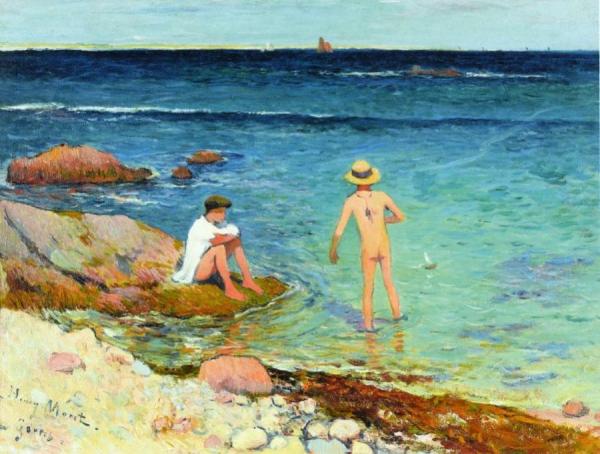 Bathers At Gavres by Henry Moret Oil Painting Reproductions