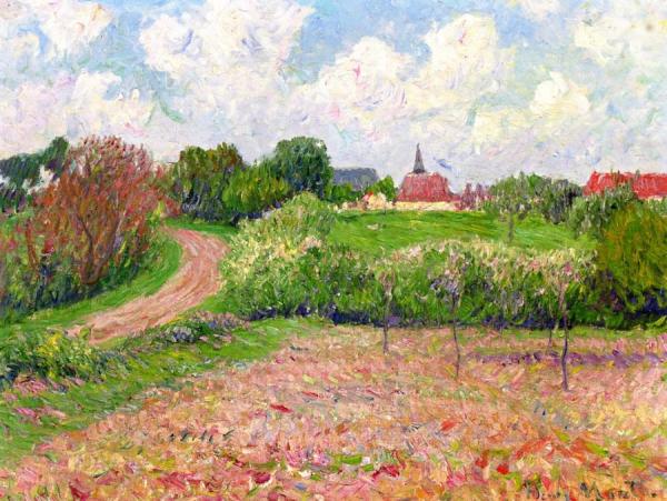 Breton Landscape, Trees And Flowers by Henry Moret