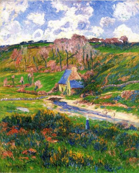 Bretons On The Banks Of A River by Henry Moret