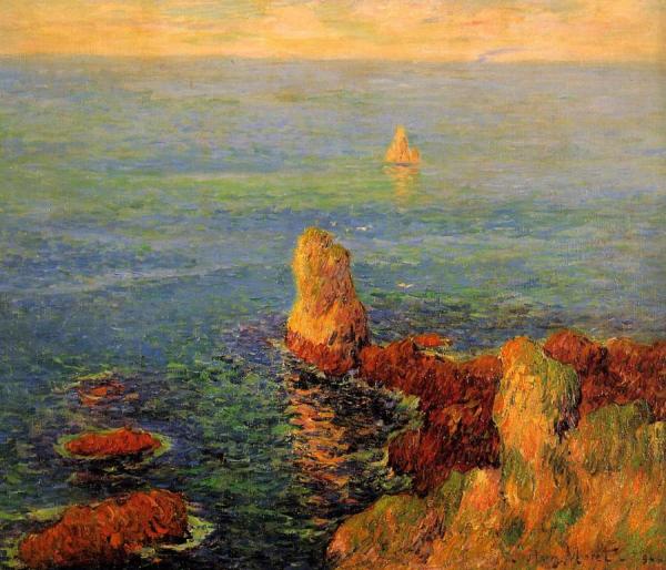 Calm Sea At L'ile De Groux by Henry Moret