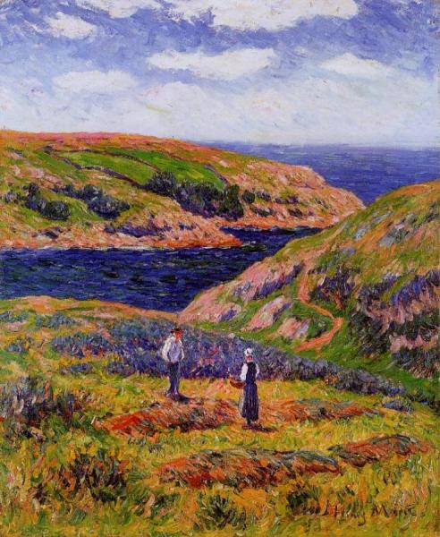 Cliffs At Clohars, Carnoet by Henry Moret