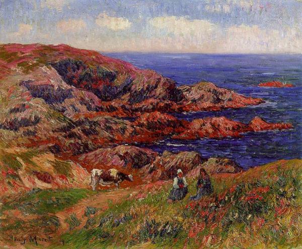 Cliffs At Kerserol, Finistere by Henry Moret