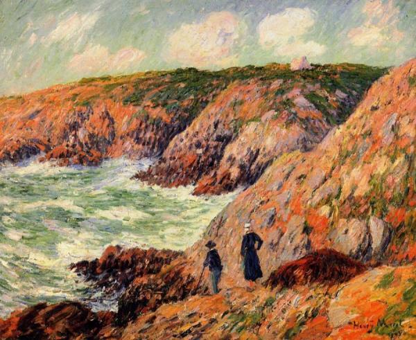 Cliffs Of Moellan, Finistere by Henry Moret