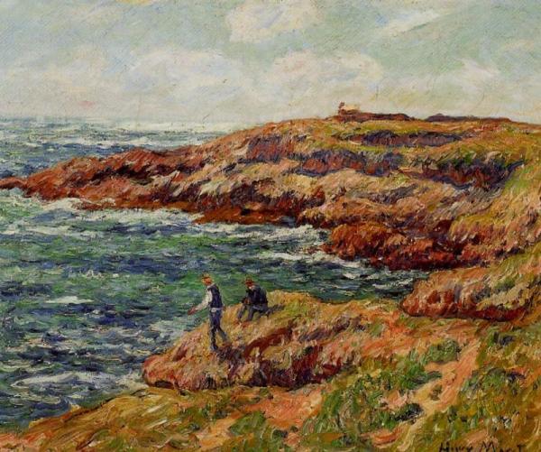 Fishermen On The Breton Coast by Henry Moret