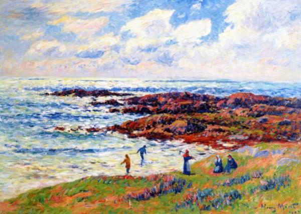 Harvesting Seaweed At Névez by Henry Moret
