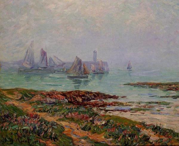 Misty Day At Dielette - The Manche by Henry Moret