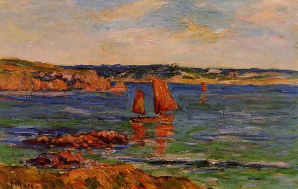 Red Rocks by Henry Moret Oil Painting Reproductions