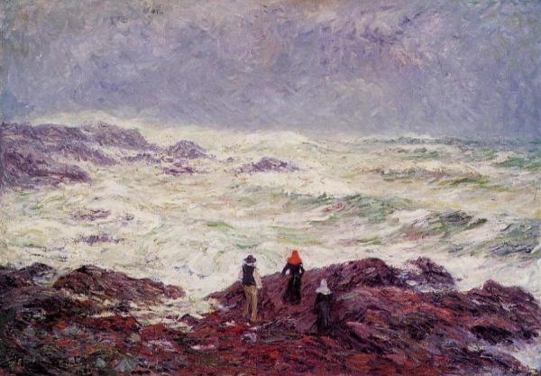 Rough Weather At Raguenez, Near Pont Aven by Henry Moret