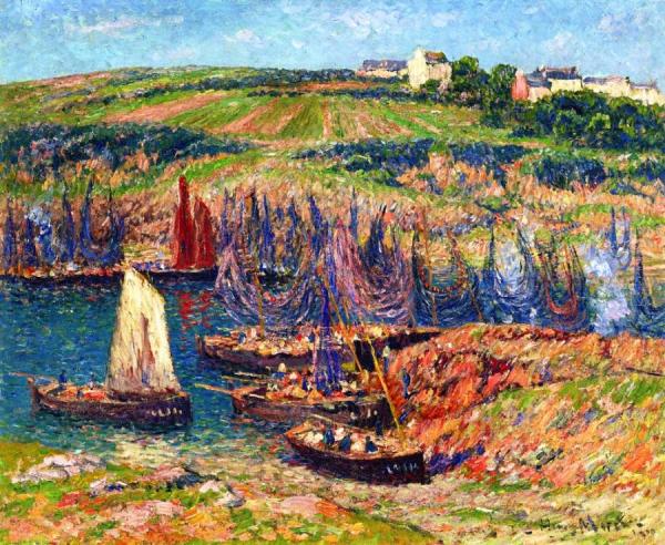 Sardine Fishermen At Douelan by Henry Moret