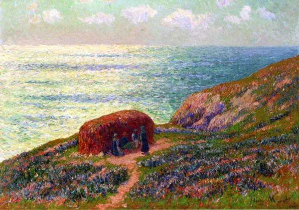 Seaweed Gatherers At Möelan, Brittany by Henry Moret