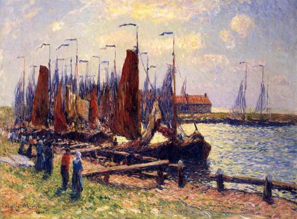 The Port Of Volendam by Henry Moret