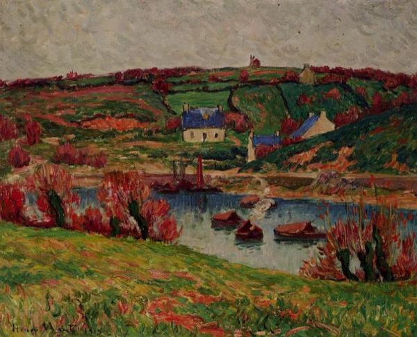 The River At Douaelan-sur-mer by Henry Moret