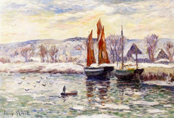 The River At Quimper by Henry Moret