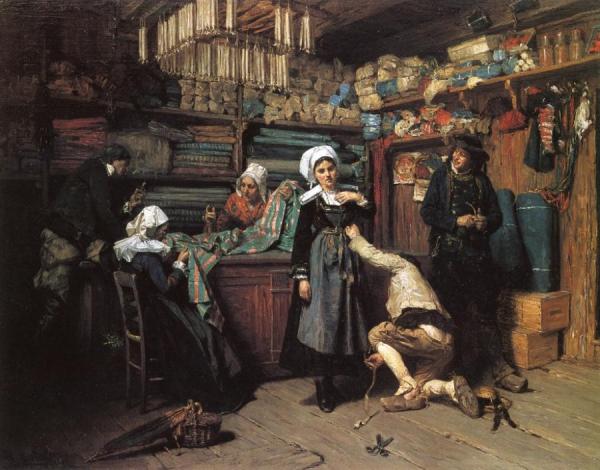 Buying The Wedding Trousseau by Henry Mosler Oil Painting Reproductions