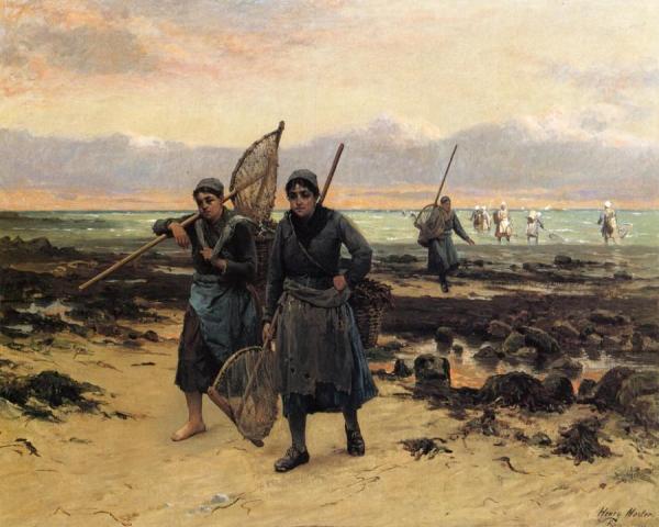 Return Of The Shrimp Fishers by Henry Mosler Oil Painting Reproductions
