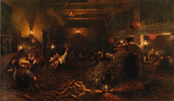 The Husking Bee by Henry Mosler