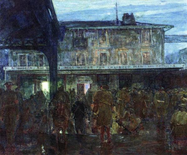 American Red Cross Canteen, Toul, France, World War I by Henry Ossawa Tanner